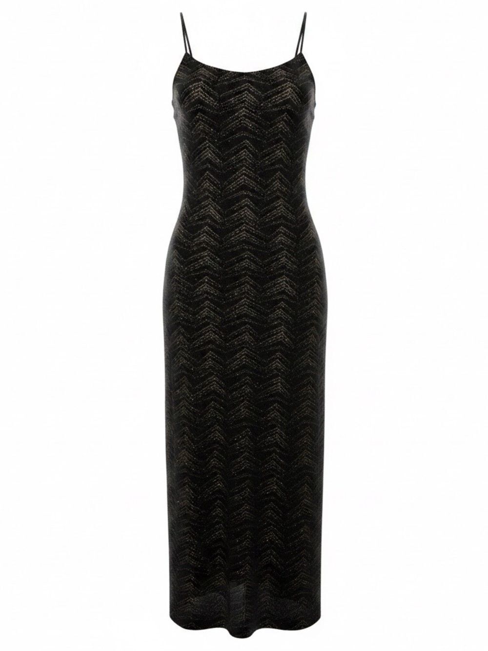 JODY California Vintage Stretch Black Metallic Mid to Maxi Dress Size 26 Waist